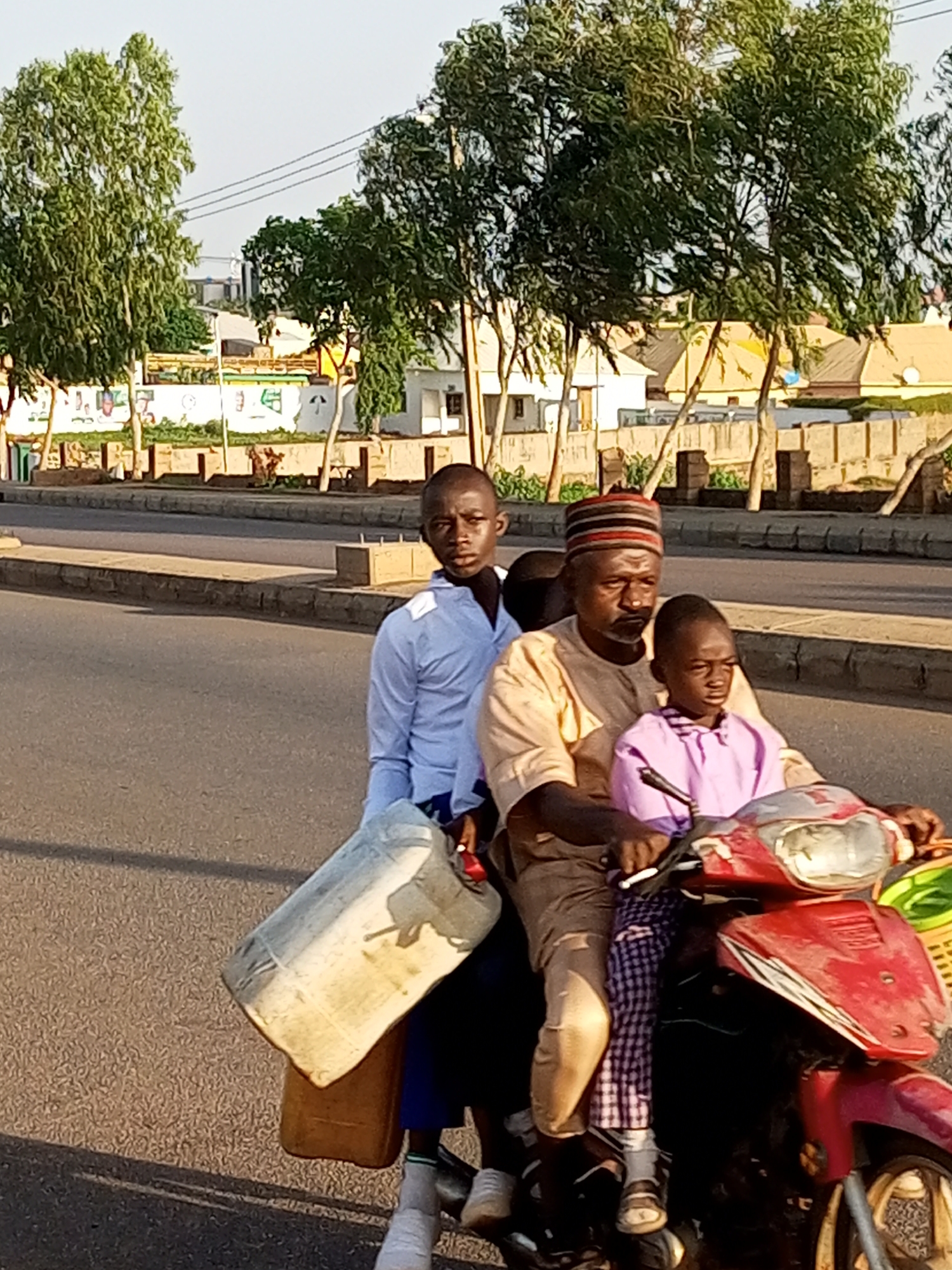 Morning street life in Tumfure and Tempure, Nigeria