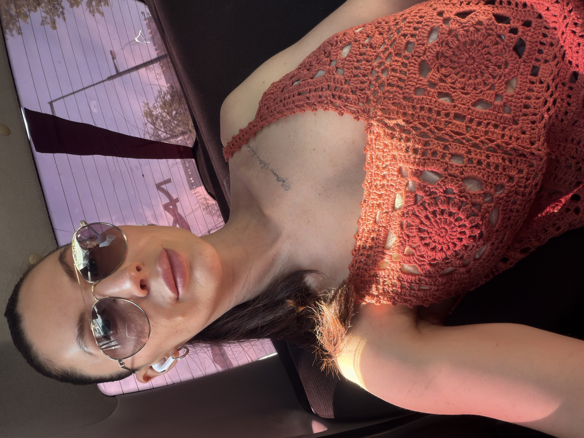 Woman photographed in car in Perm, Russia