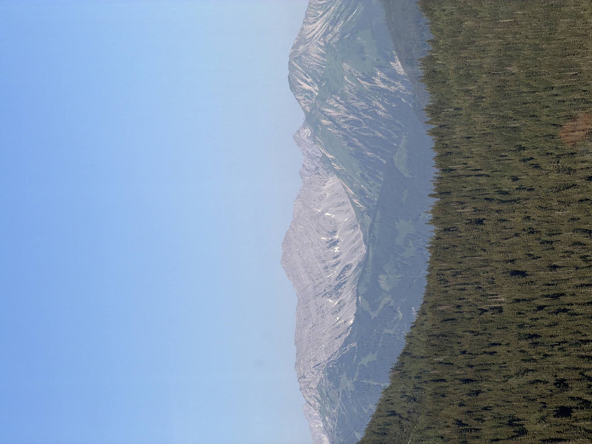 Alpine peaks and cable car infrastructure near Grainau on a clear morning