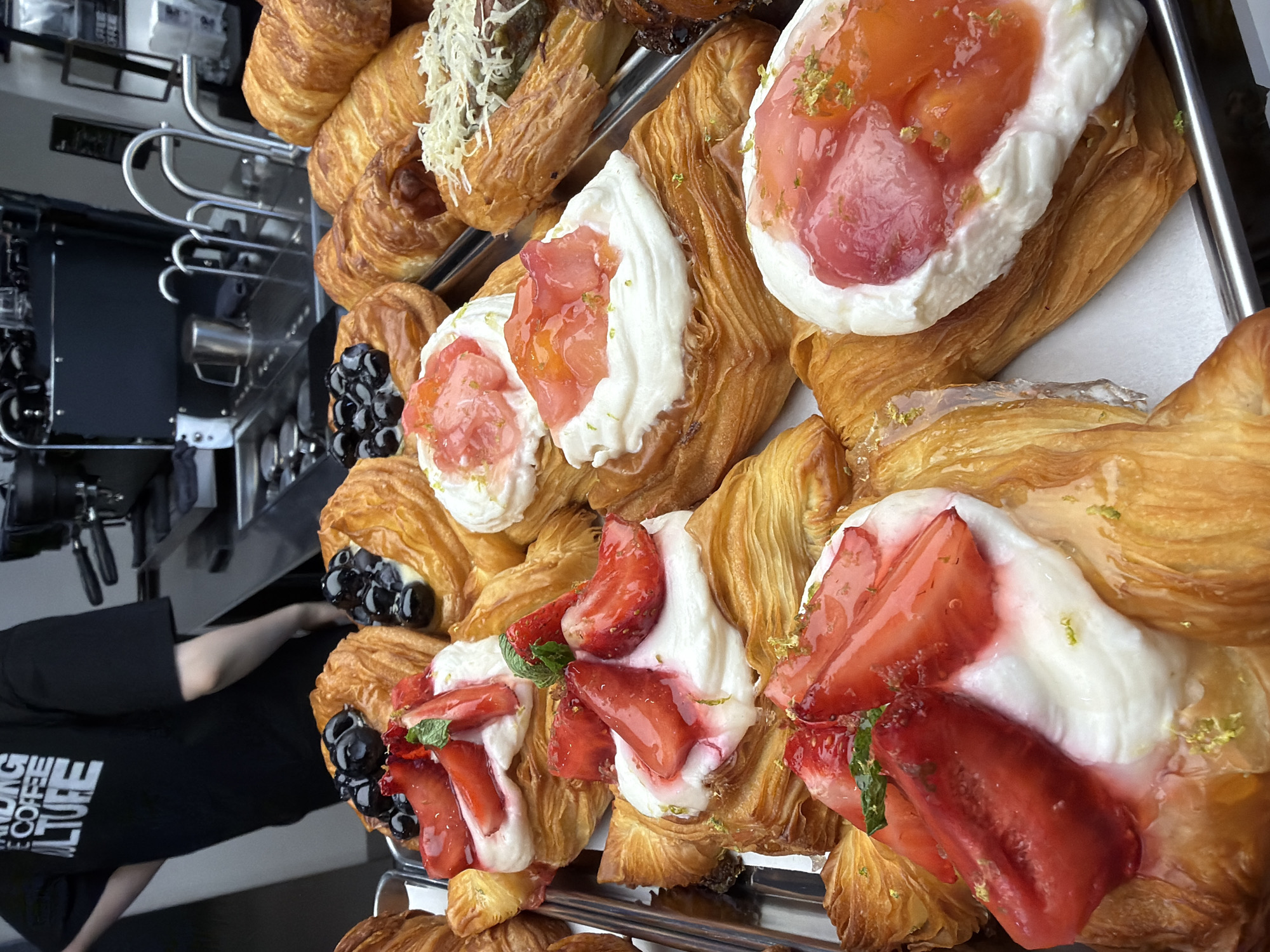 Assorted pastries on display at an Izhevsk bakery