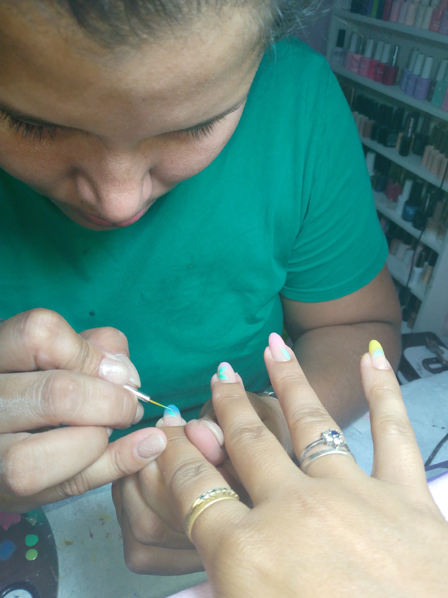 Manicurist provides nail art services in Tinaquillo, Venezuela