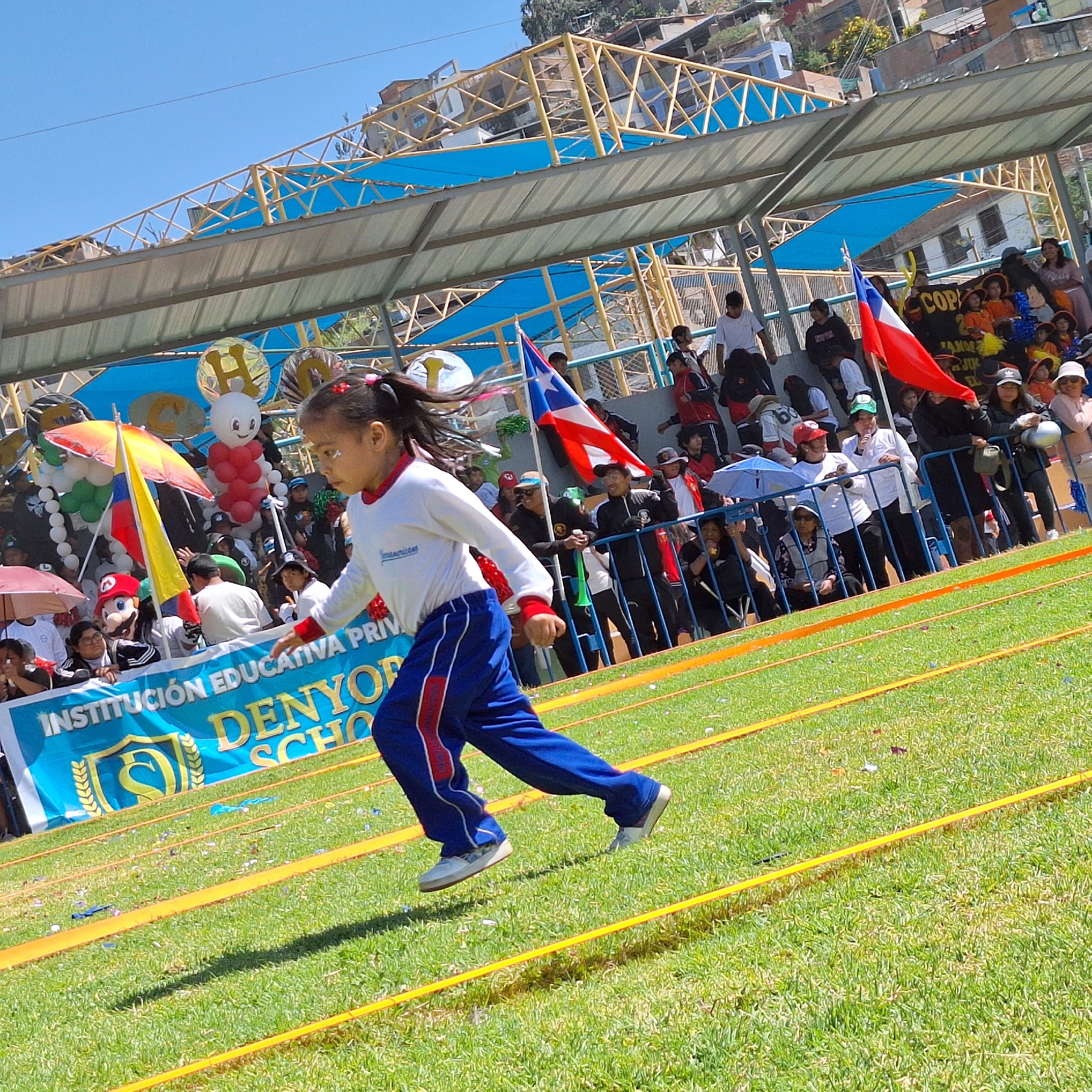 Children's sports day held in Mariano Melgar, Peru