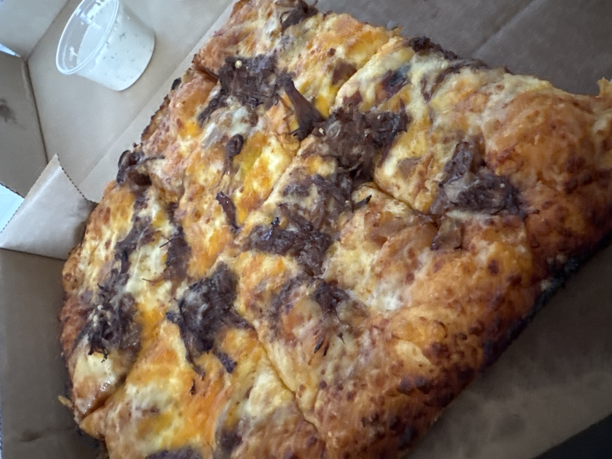 Ordinary afternoon documented across Sofia: pizza delivery, fitness promotions, street scenes