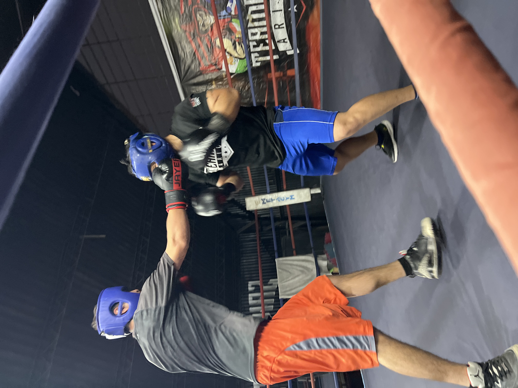 Sparring session at a boxing gym in Arica, Chile