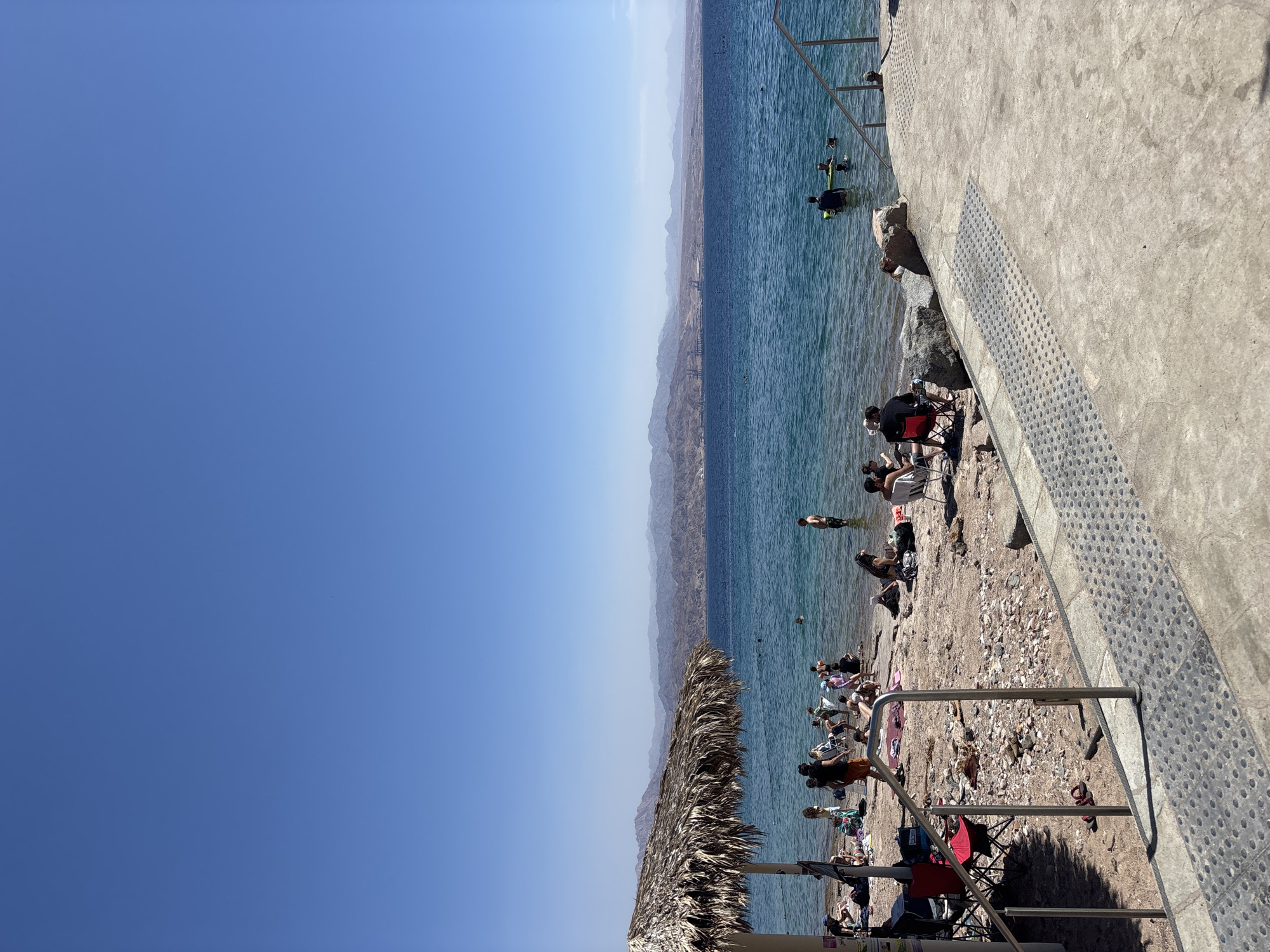 Clear skies and blue waters observed at Eilat beach