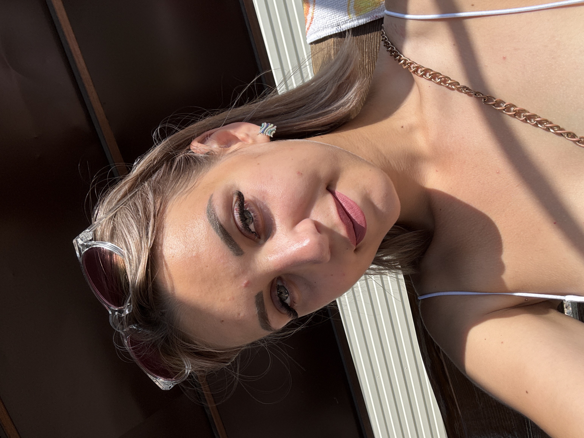 Afternoon selfie session outdoors in Krasnogorskoye, Russia