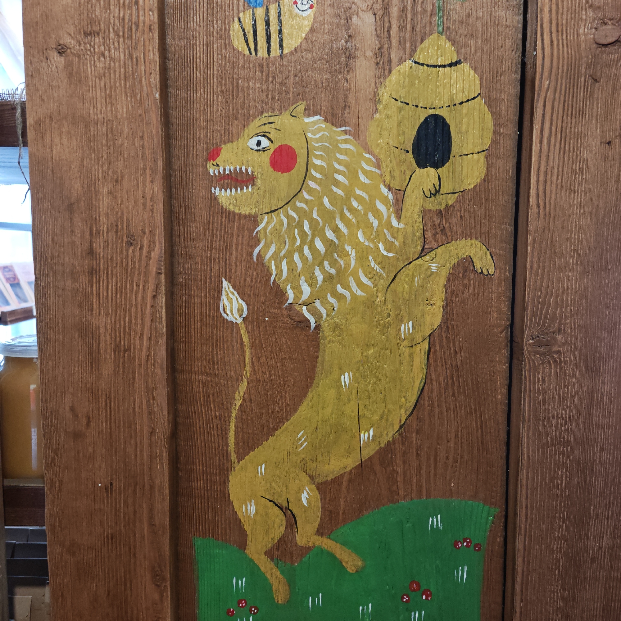 Folk art, Orthodox church, birds observed in Russian village