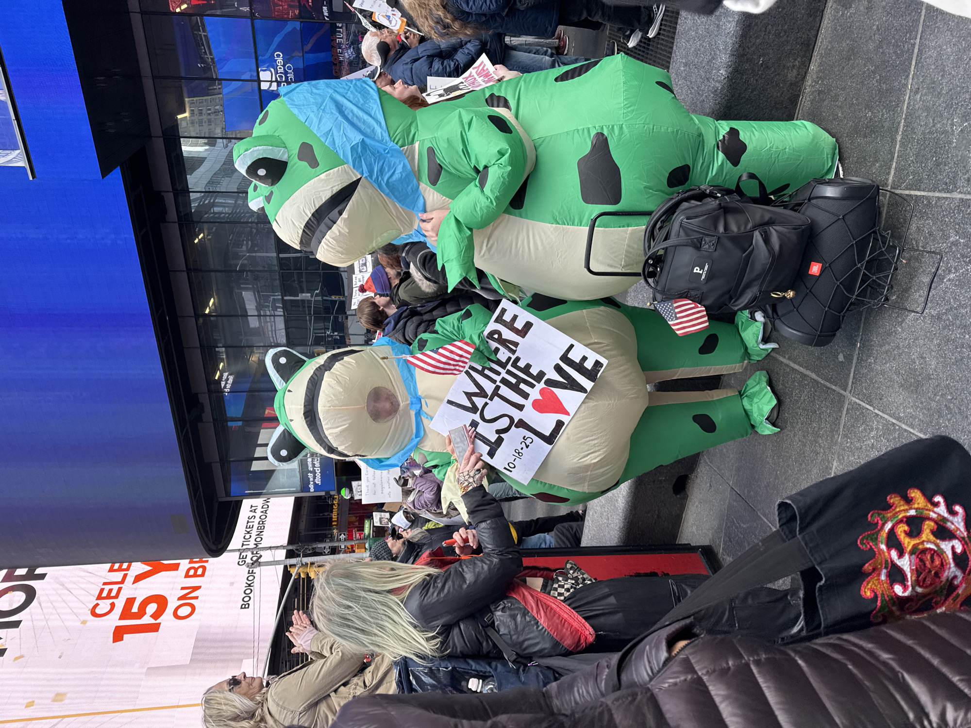 Dinosaur costume duo spotted in crowded Times Square