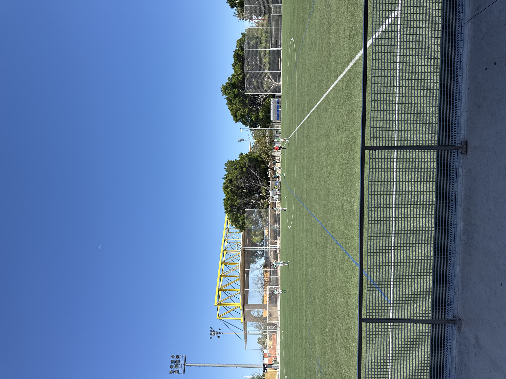 Soccer field photographed under clear skies in Sant Vicent