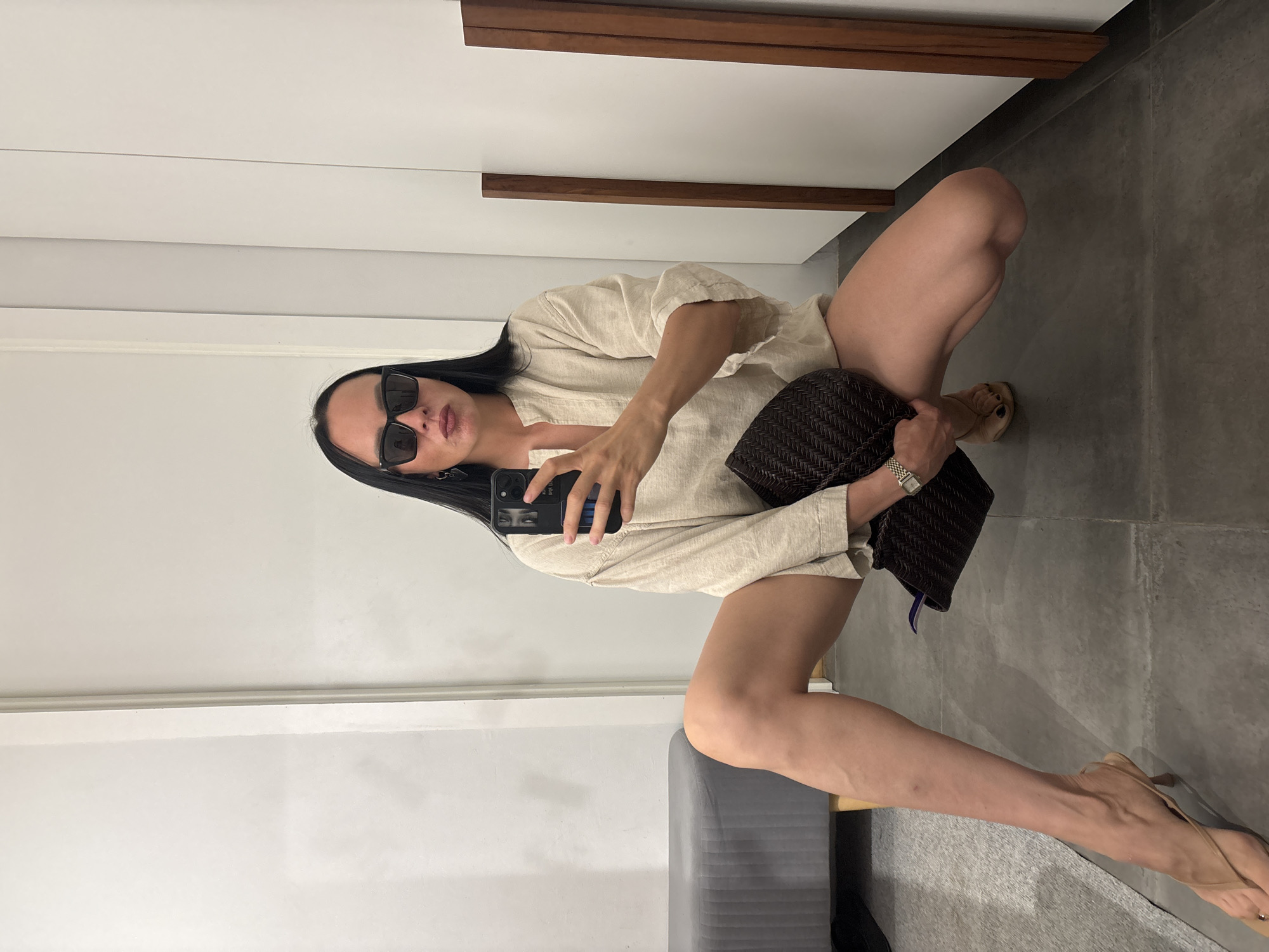 Woman Takes Multiple Selfies in Chaikovsky Dressing Rooms