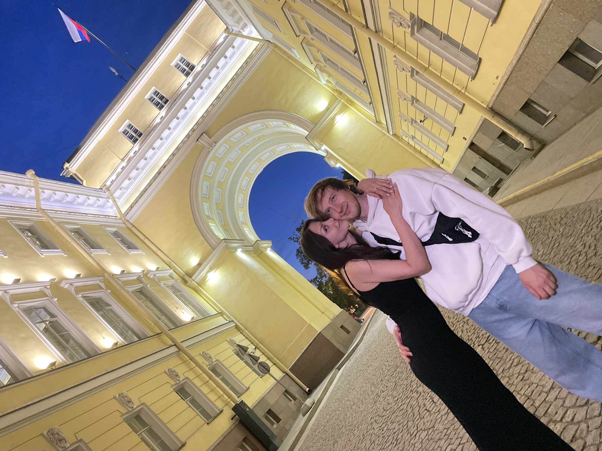 Summer twilight stroll along St. Petersburg's Neva embankment