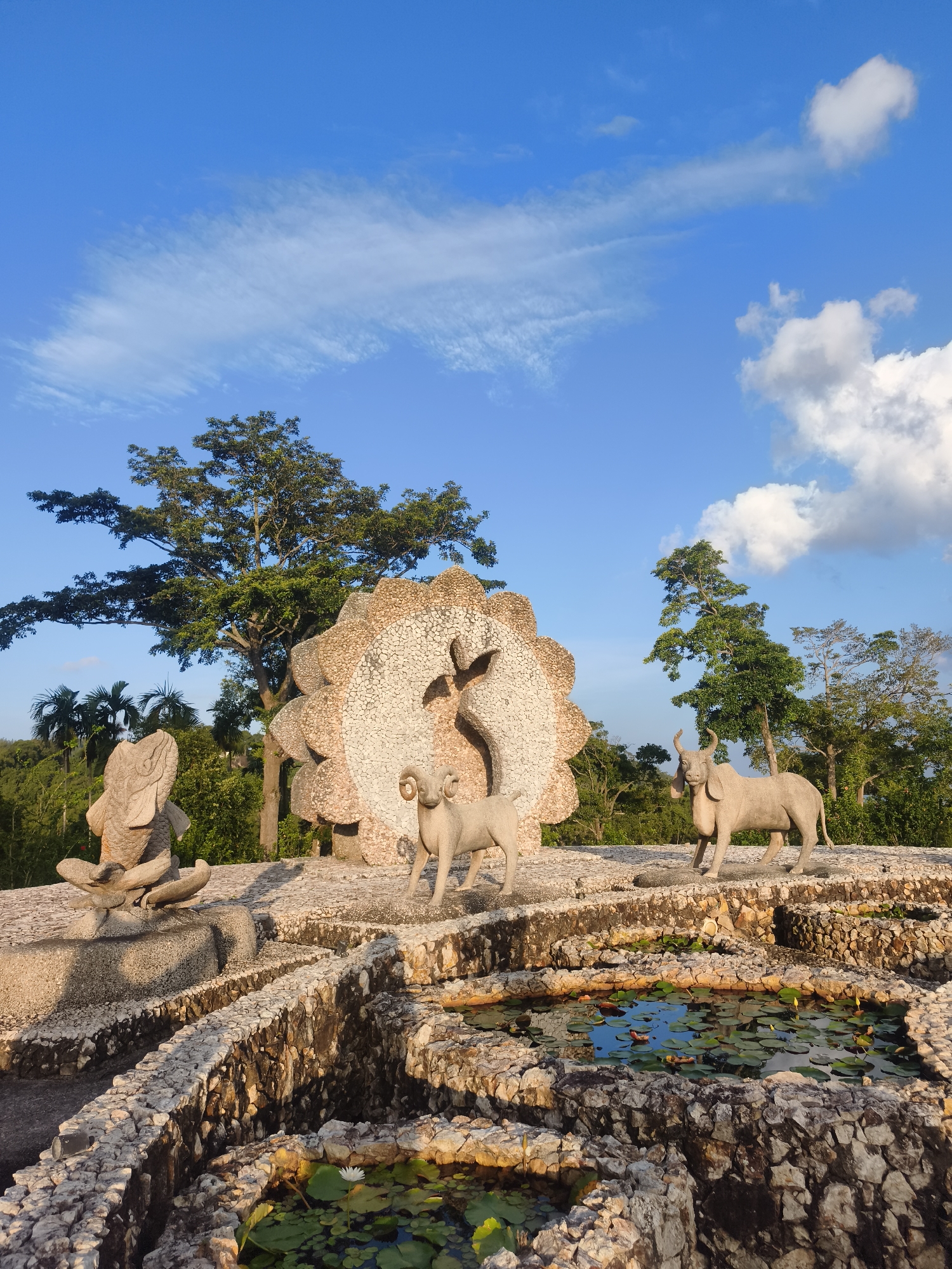 Zodiac sculpture garden at Ko Samui's Big Buddha Temple