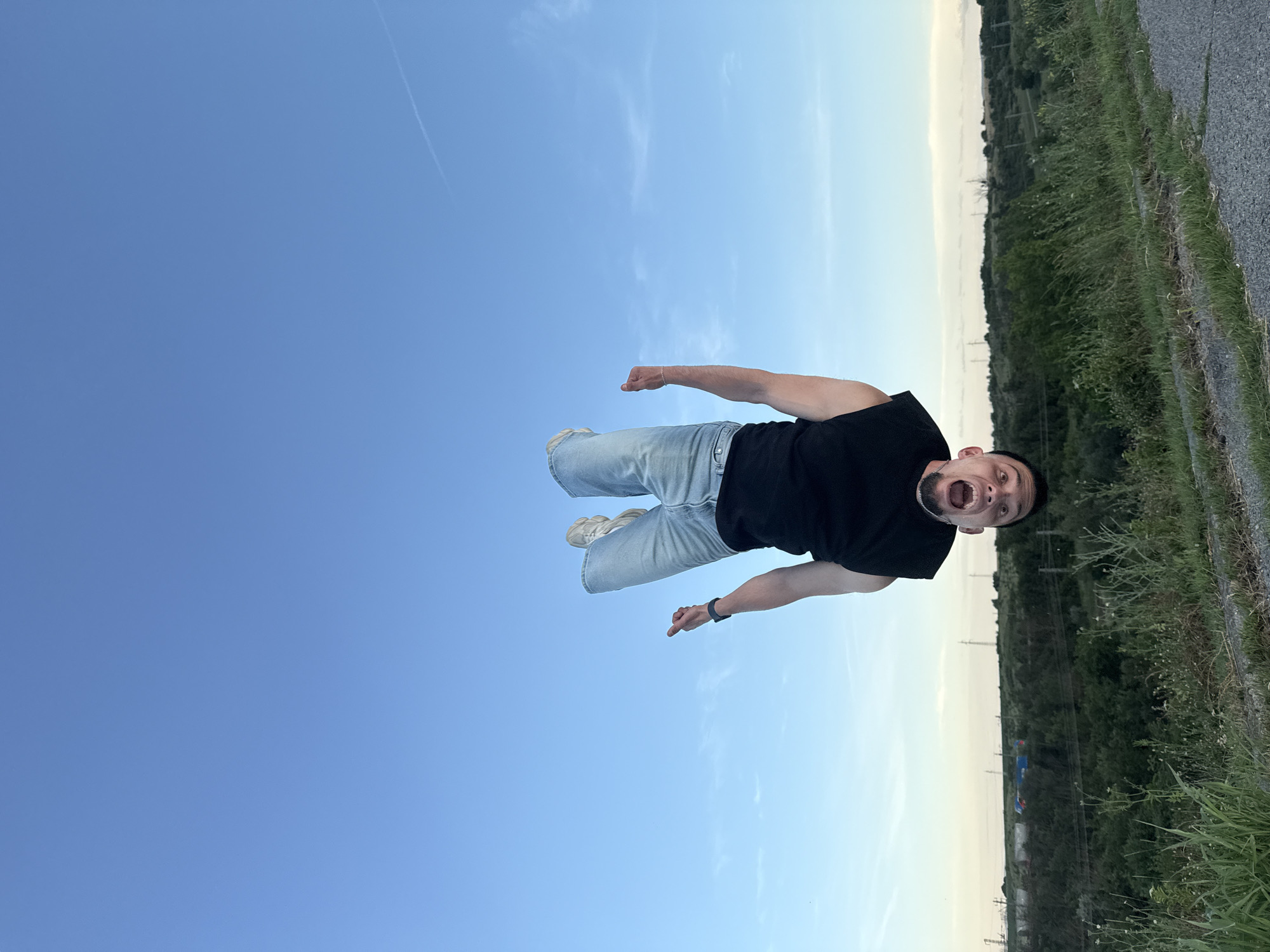 Acrobatic stunts at Shumen lakeside, summer evening