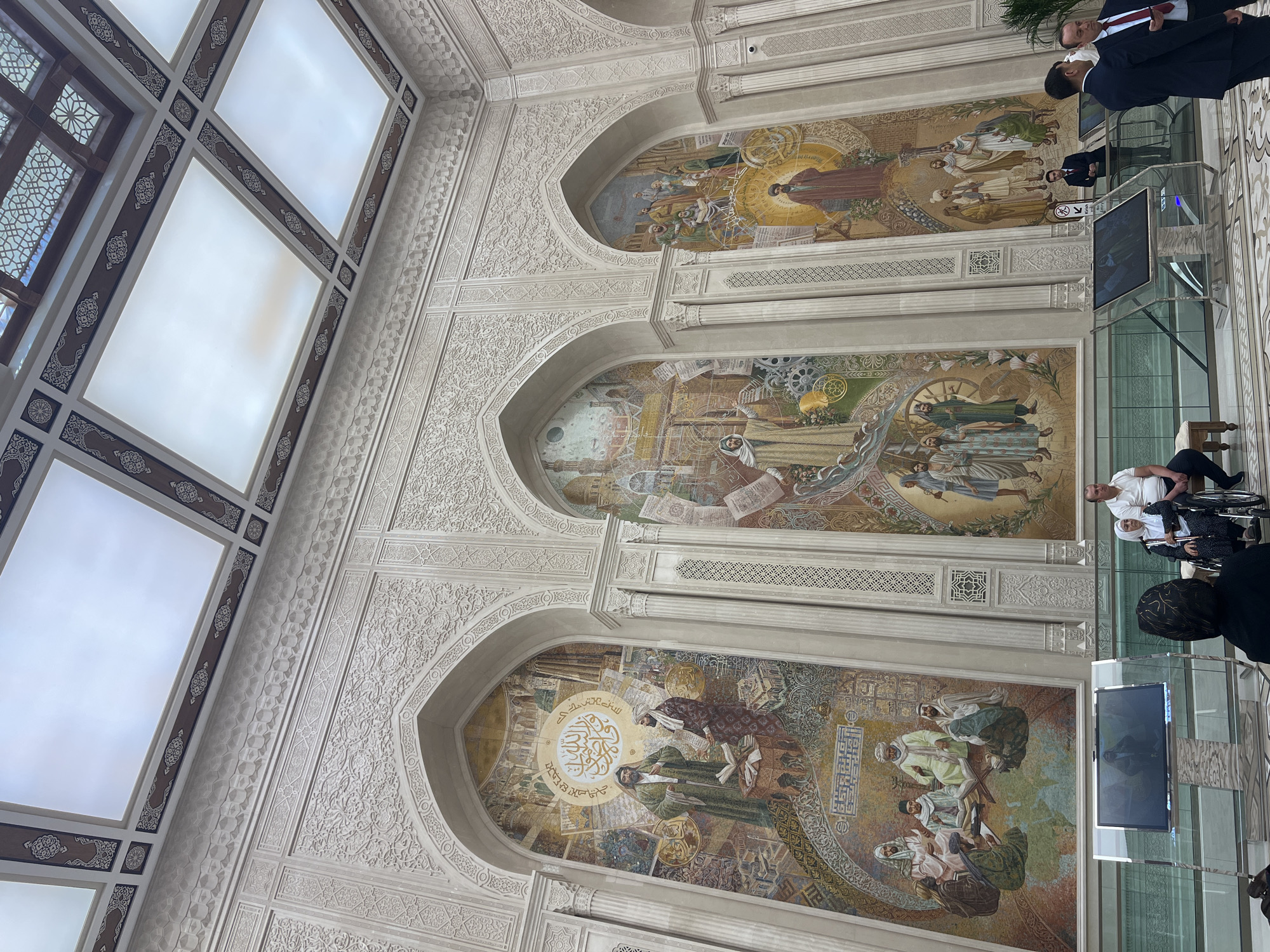 Visitor captures historical mosaics at Tashkent's Hazrati Imam Complex