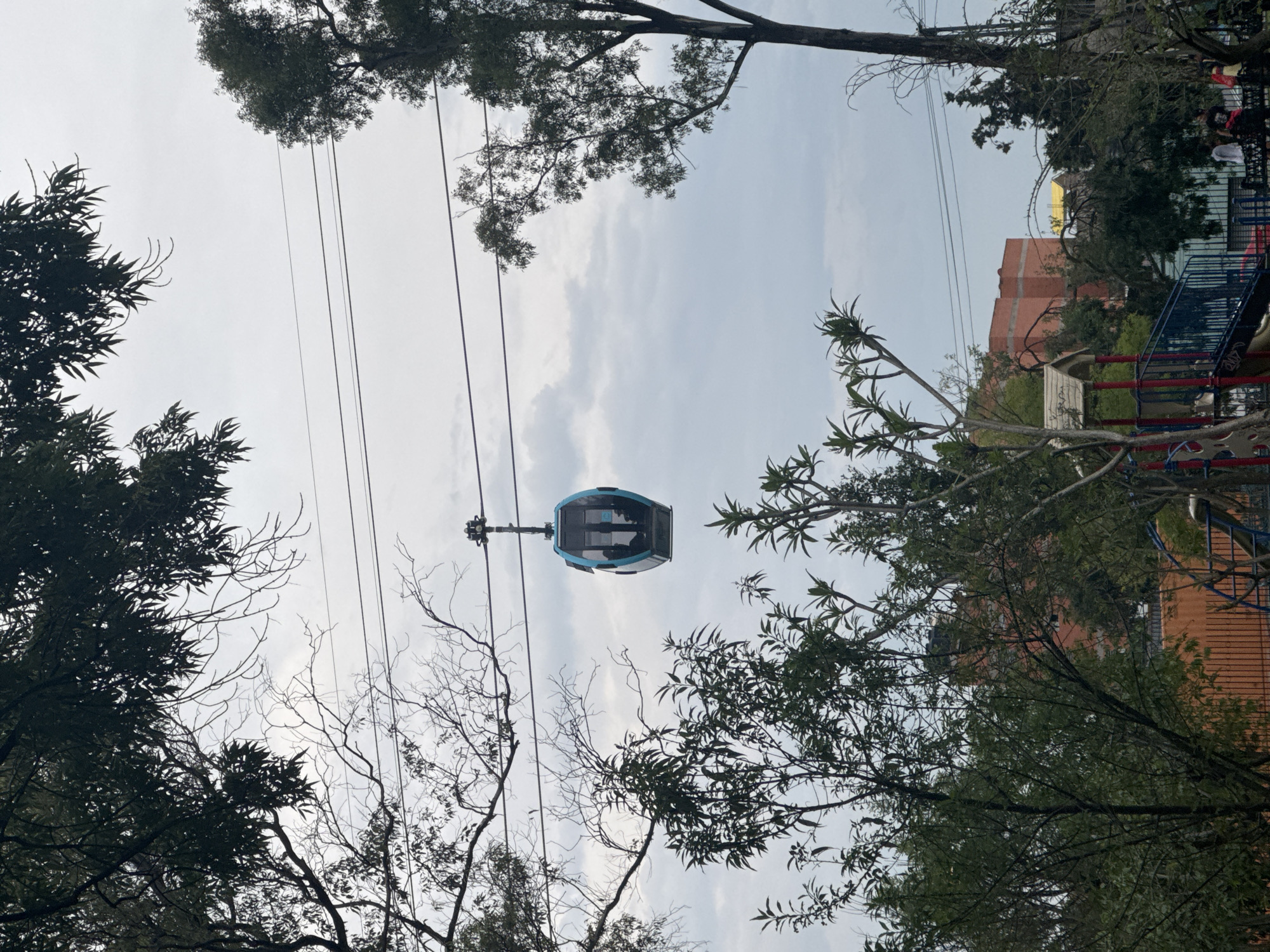 Cable cars operate through city at dusk May 28