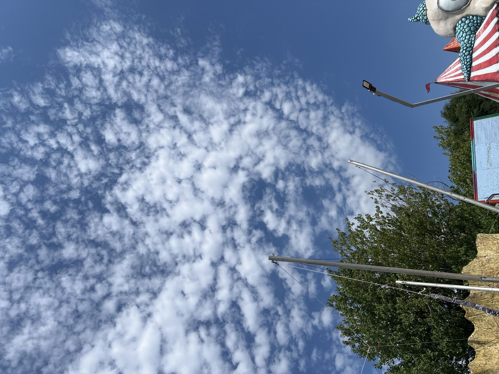 Amusement park rides and structures in Golubitskaya, midsummer
