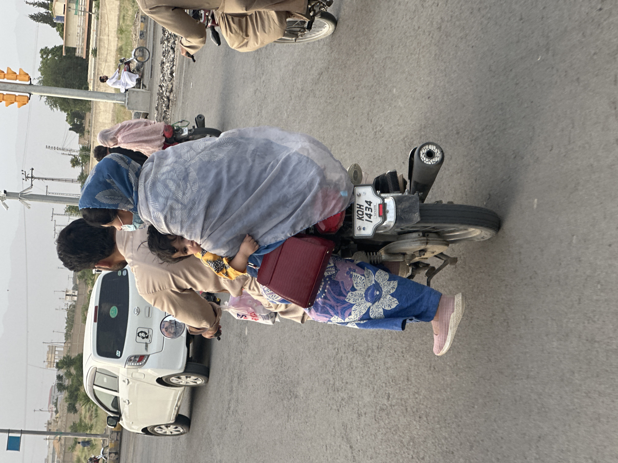 Four passengers spotted on motorcycle in Quetta, Pakistan