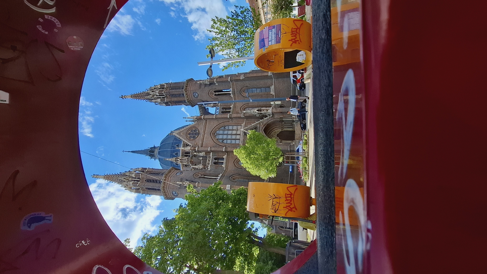 Votivkirche documented in Vienna under clear afternoon skies