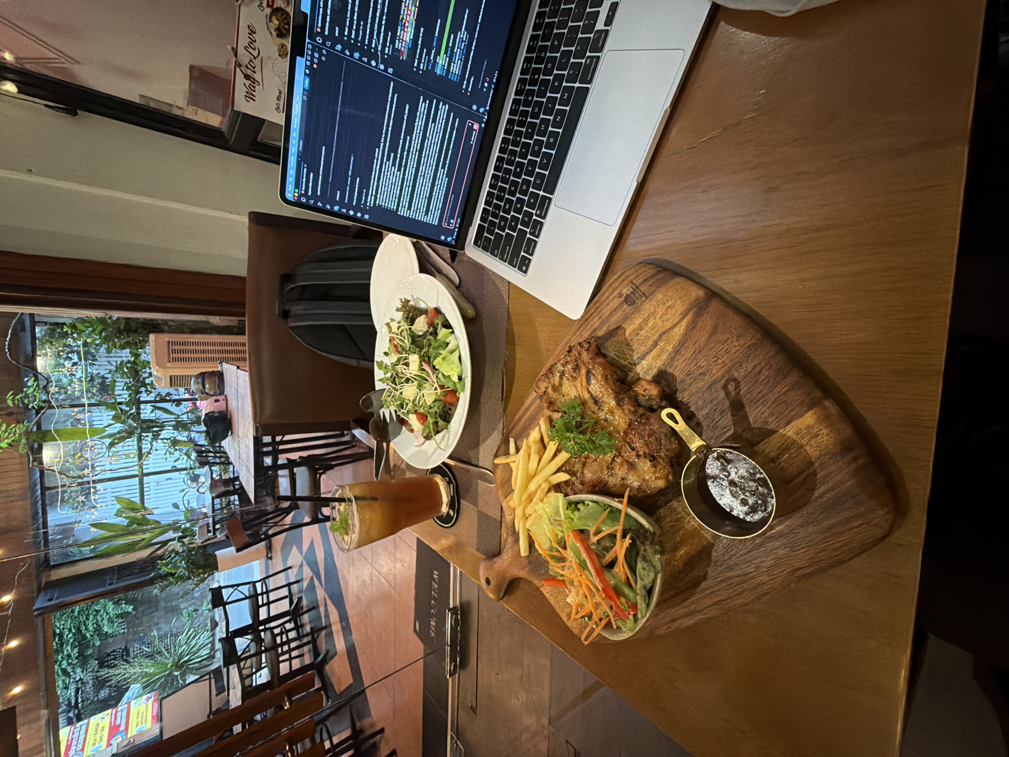 Solo diner works through rainy meal in Thủ Đức restaurant