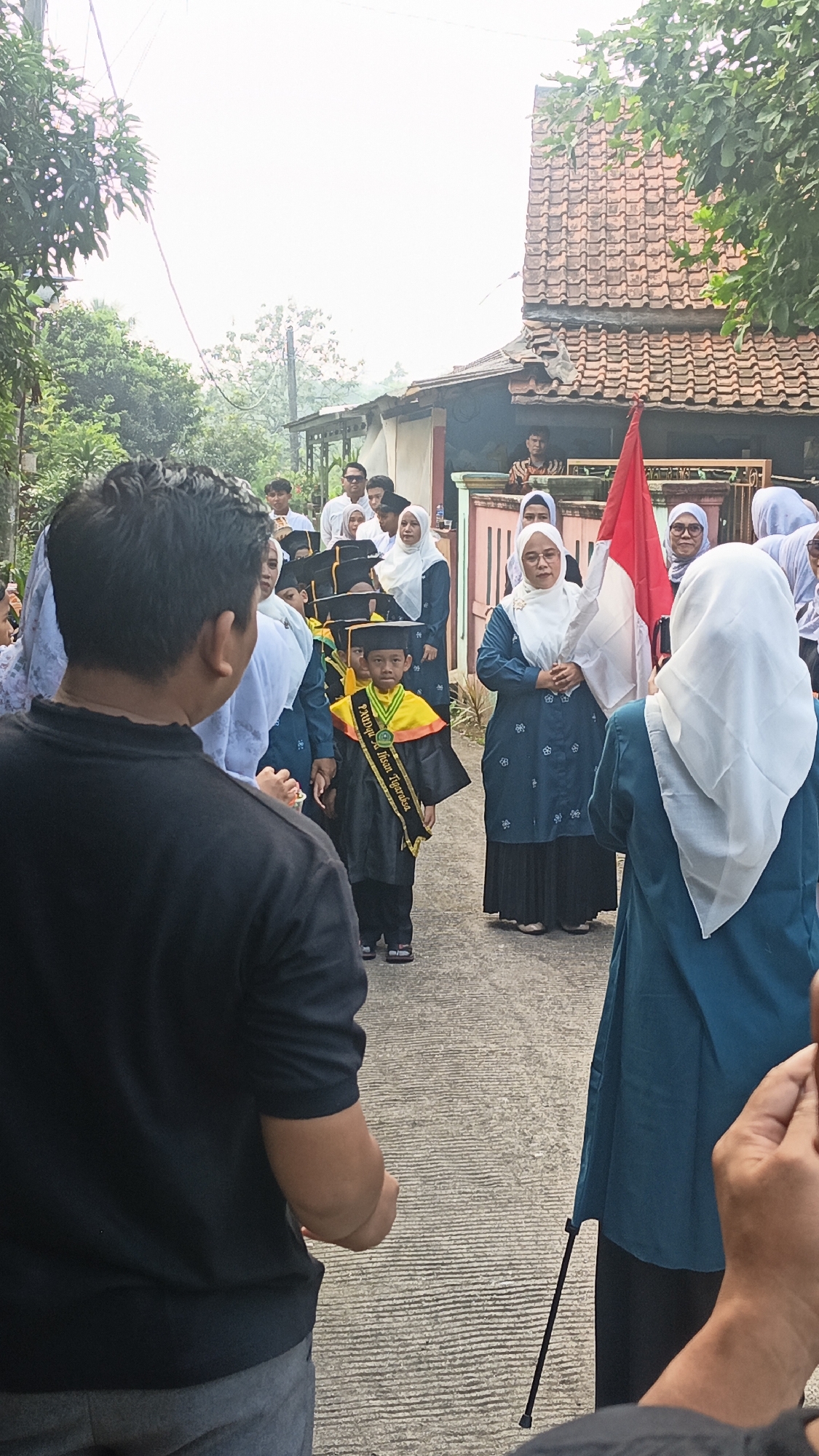 Early childhood graduation procession in Tigaraksa, Indonesia