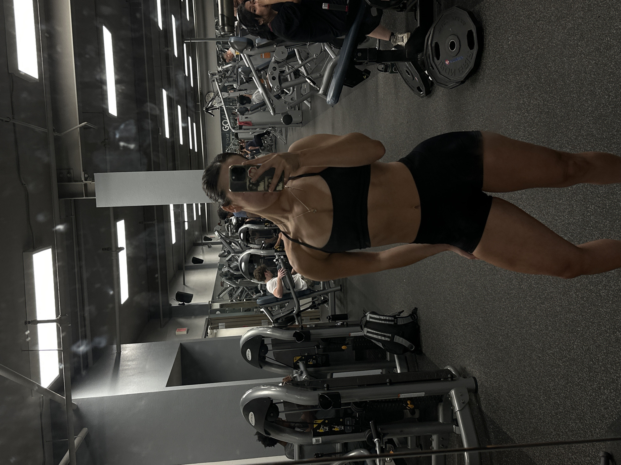 Woman Takes Gym Selfie in Santa Monica Fitness Center
