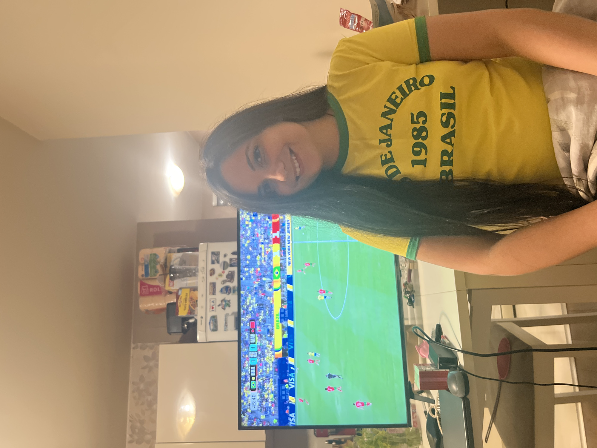Watching Brazil beat Morocco 3-1 on TV in Sofia
