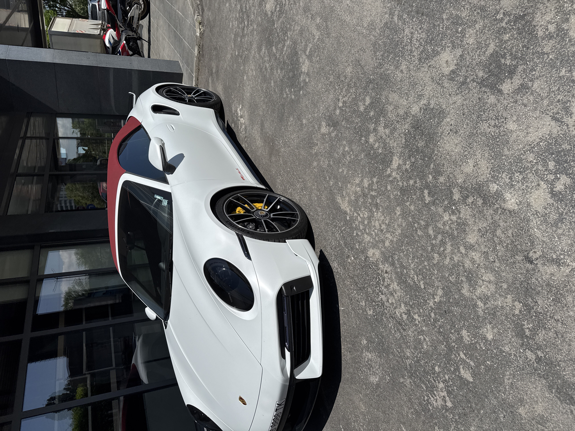 White Porsche GT3 RS spotted parked in Sofia