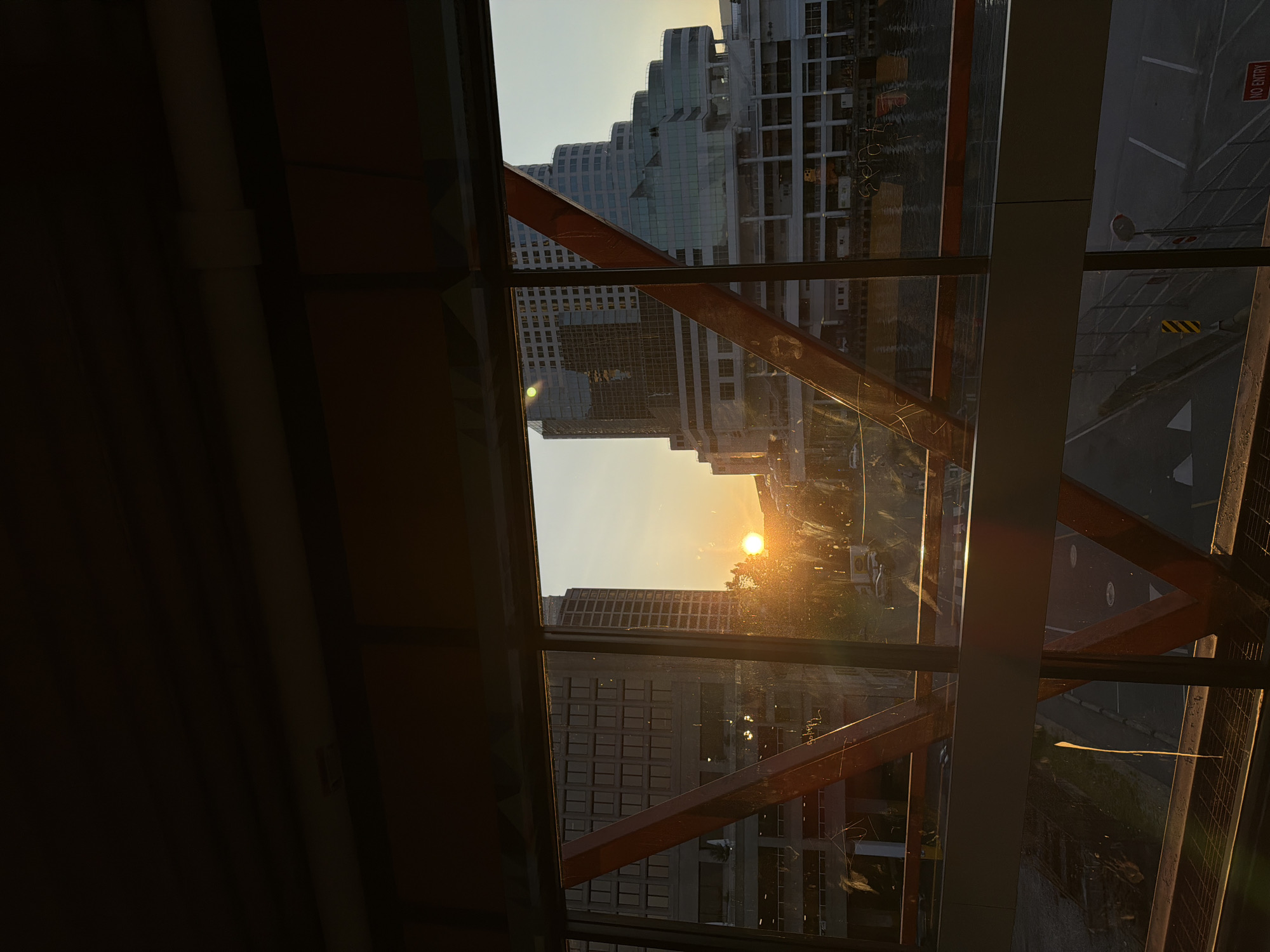 Vancouver waterfront at golden hour, port to skyline