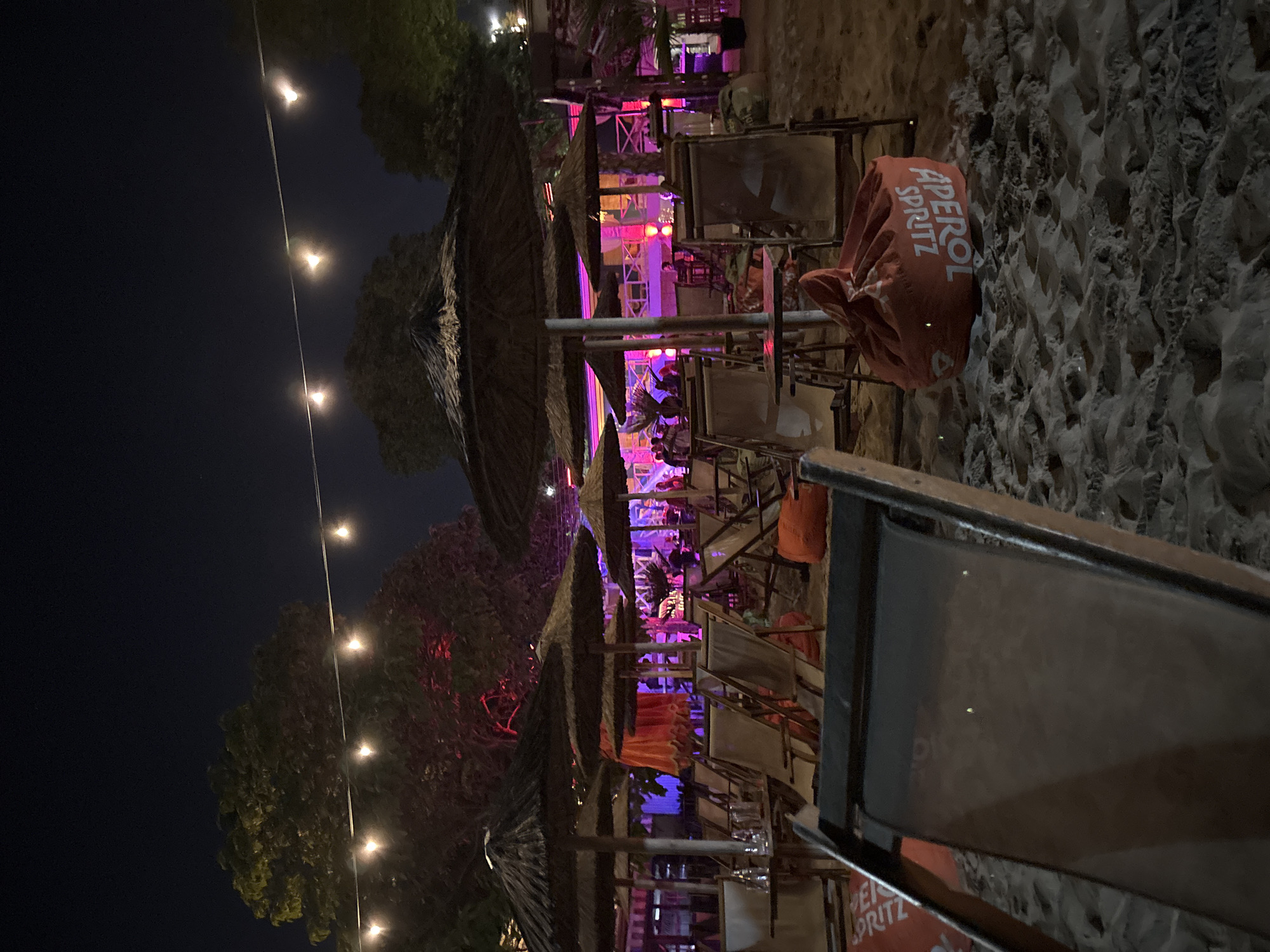 Late night beach bar scene in Varna, Bulgaria