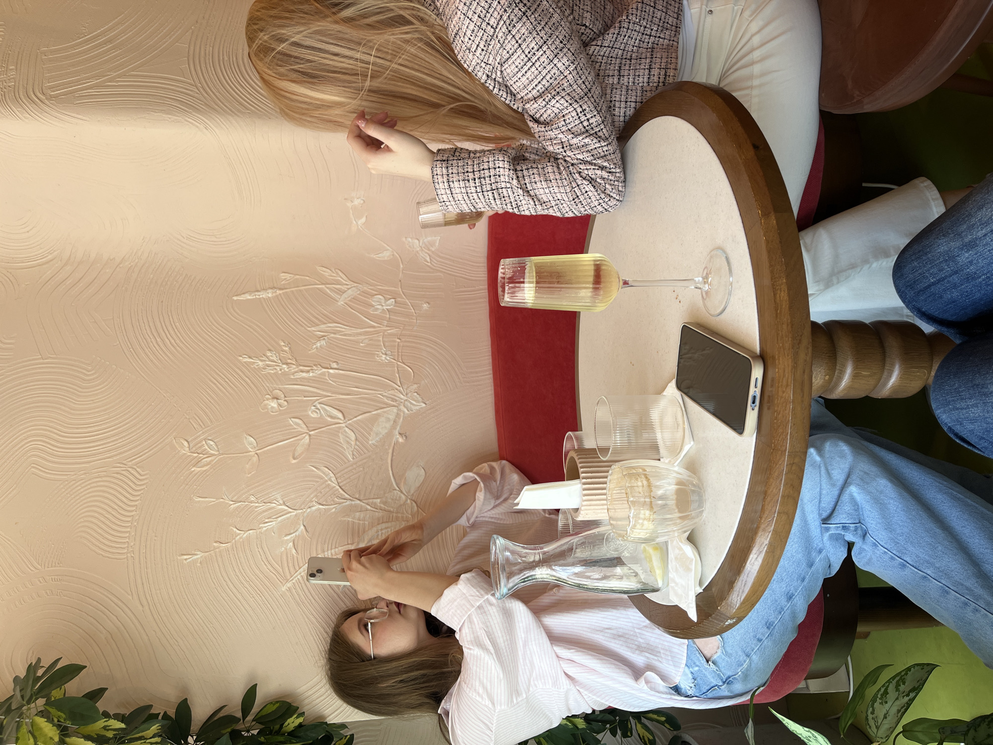 Two Women Share Champagne Brunch at Unknown Cafe