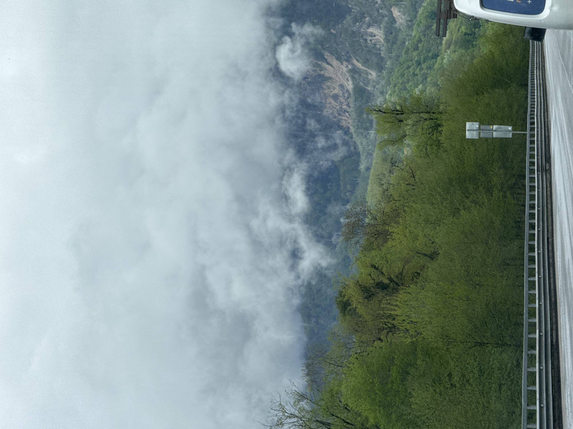 Highway scene documented in mountainous Adlerskiy, Russia
