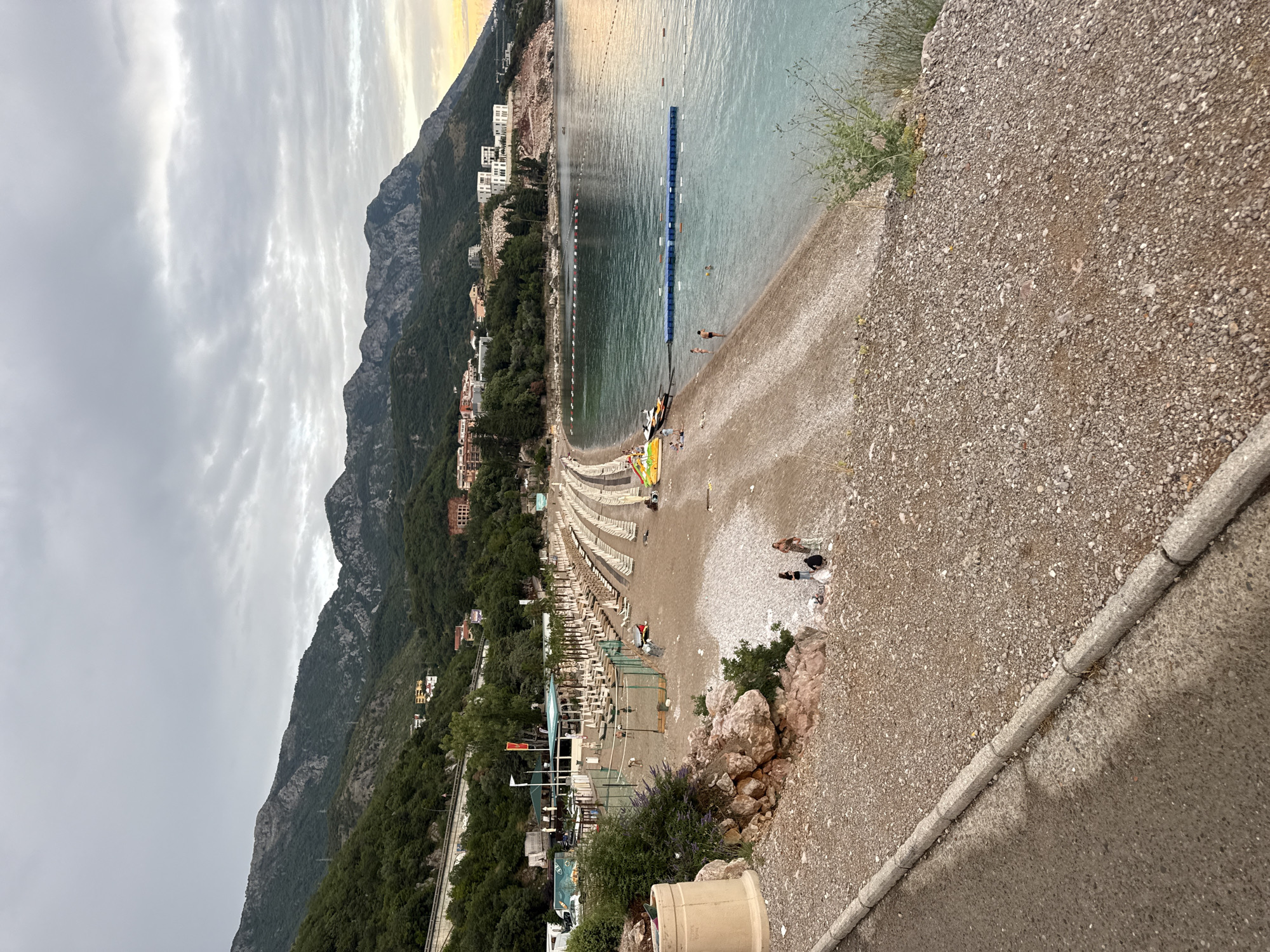 Kamenovo Beach at golden hour, from shore to setup