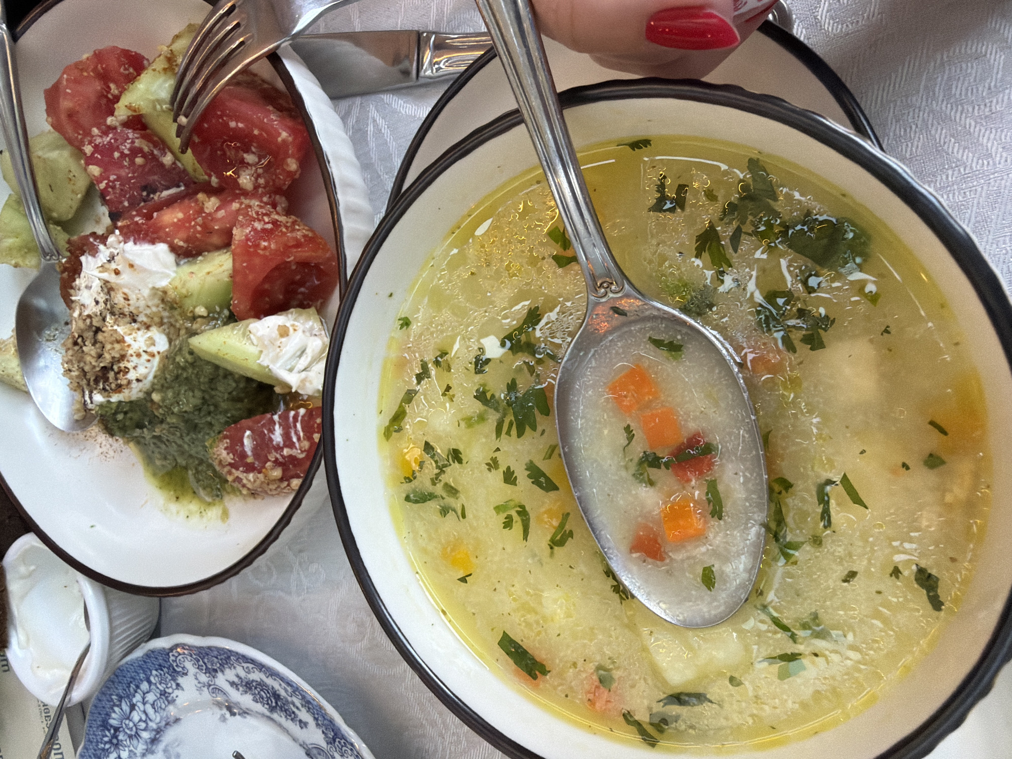 Lunch and interiors at a lush Yerevan café
