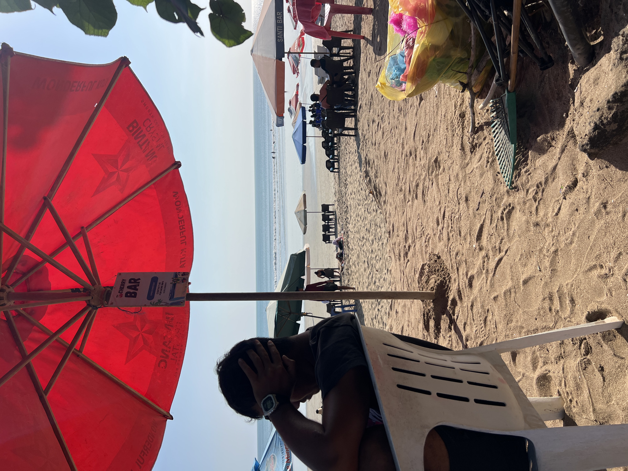 Lazy morning on Kuta Beach, chairs out and surf in.