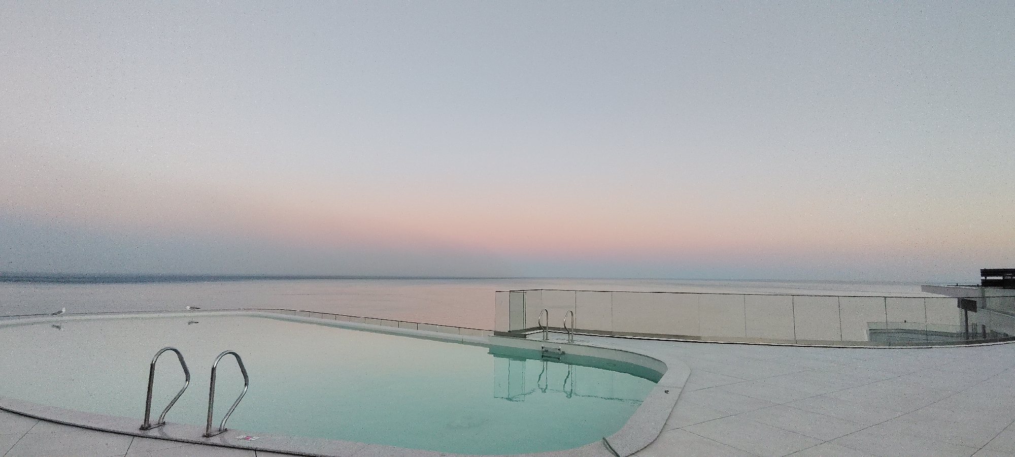 Twilight serenity captured at Varna seaside hotel infinity pool