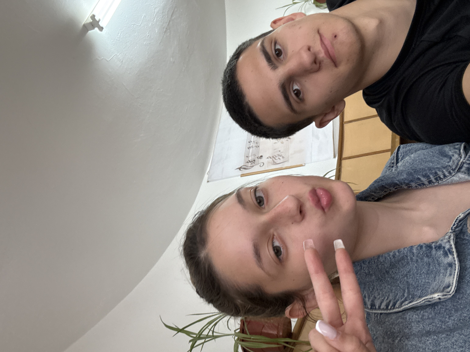 Students document classroom moments through selfies in Panagyurishte, Bulgaria