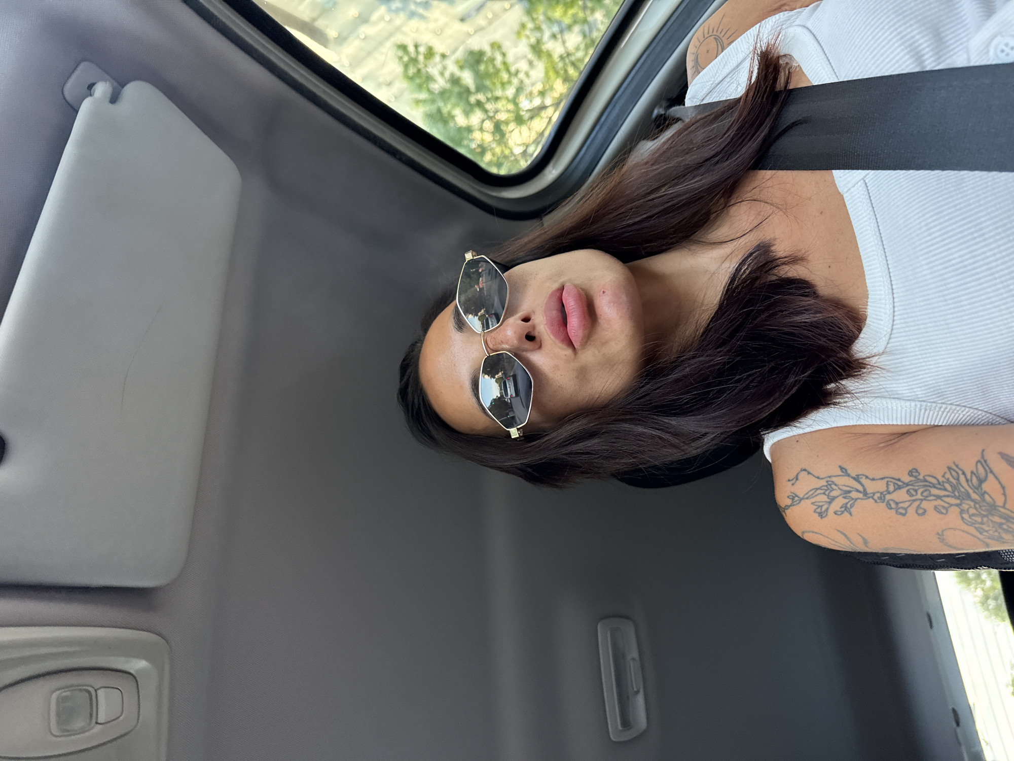 In-car selfies rolling through Pleven on a summer afternoon