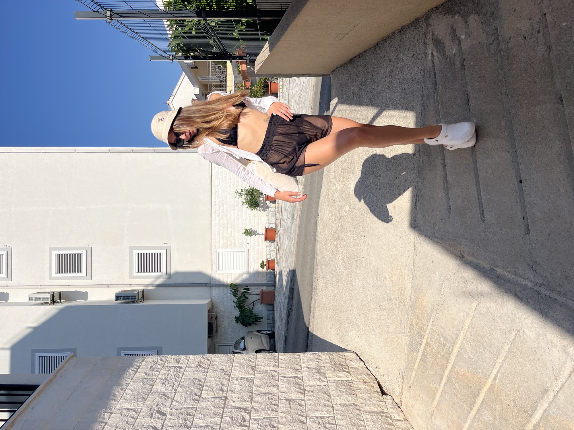 Beachside poses on a sunny afternoon in Bečići, Montenegro