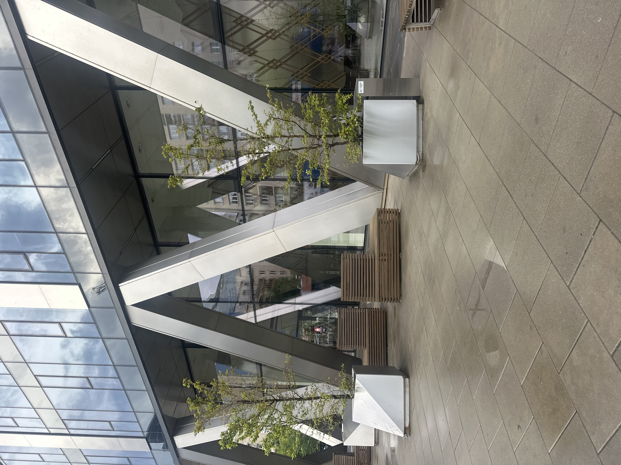 Rainy afternoon walk through Warsaw's modern business district