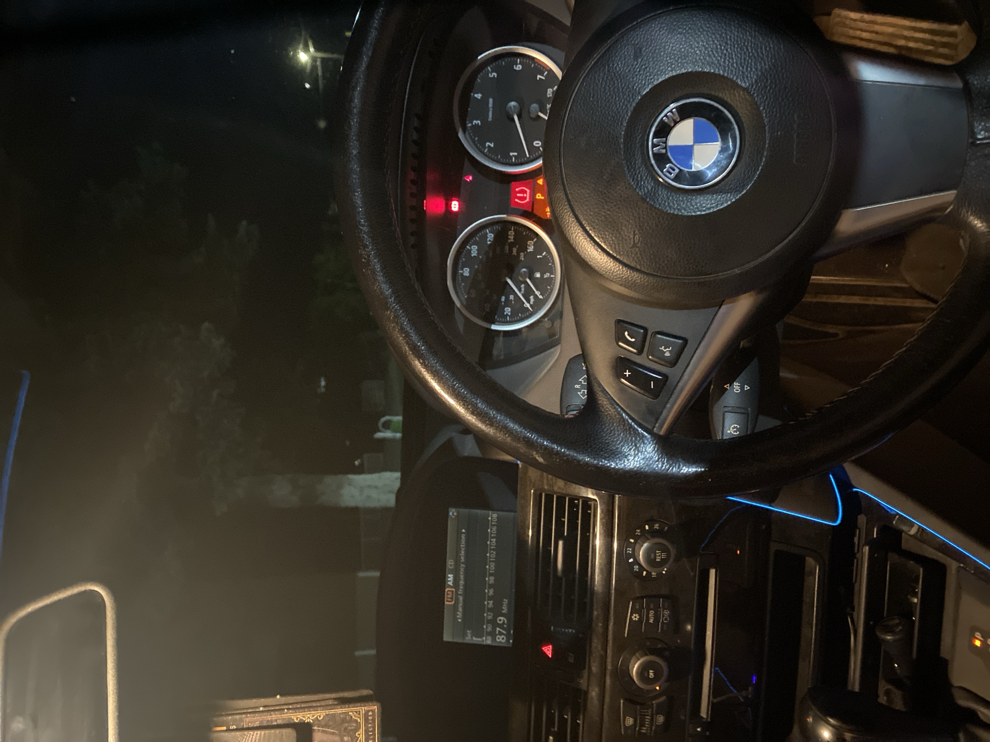 Night drive through Gorna Malina captured on BMW dashboard