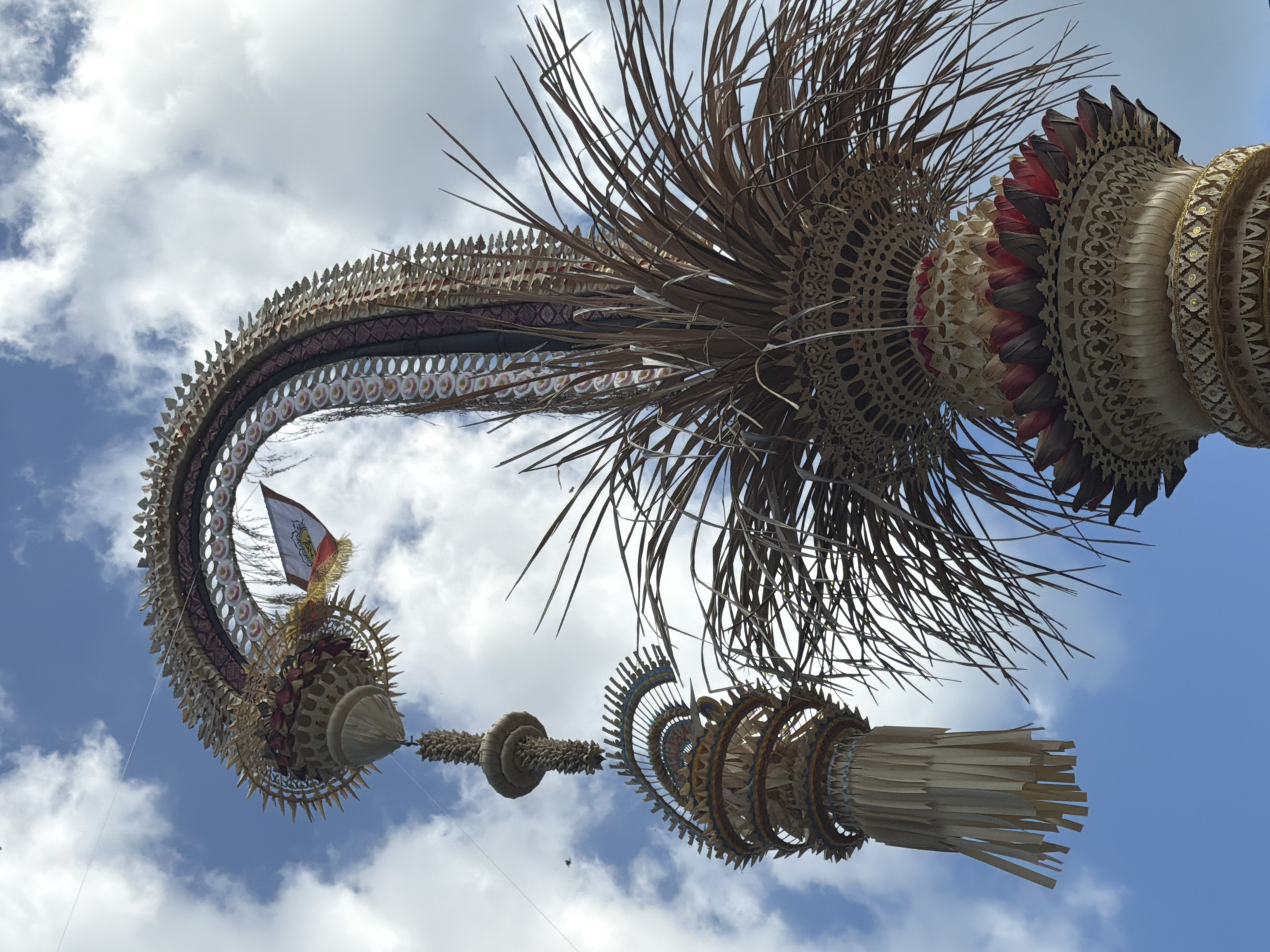 Balinese penjor reaches skyward in North Kuta