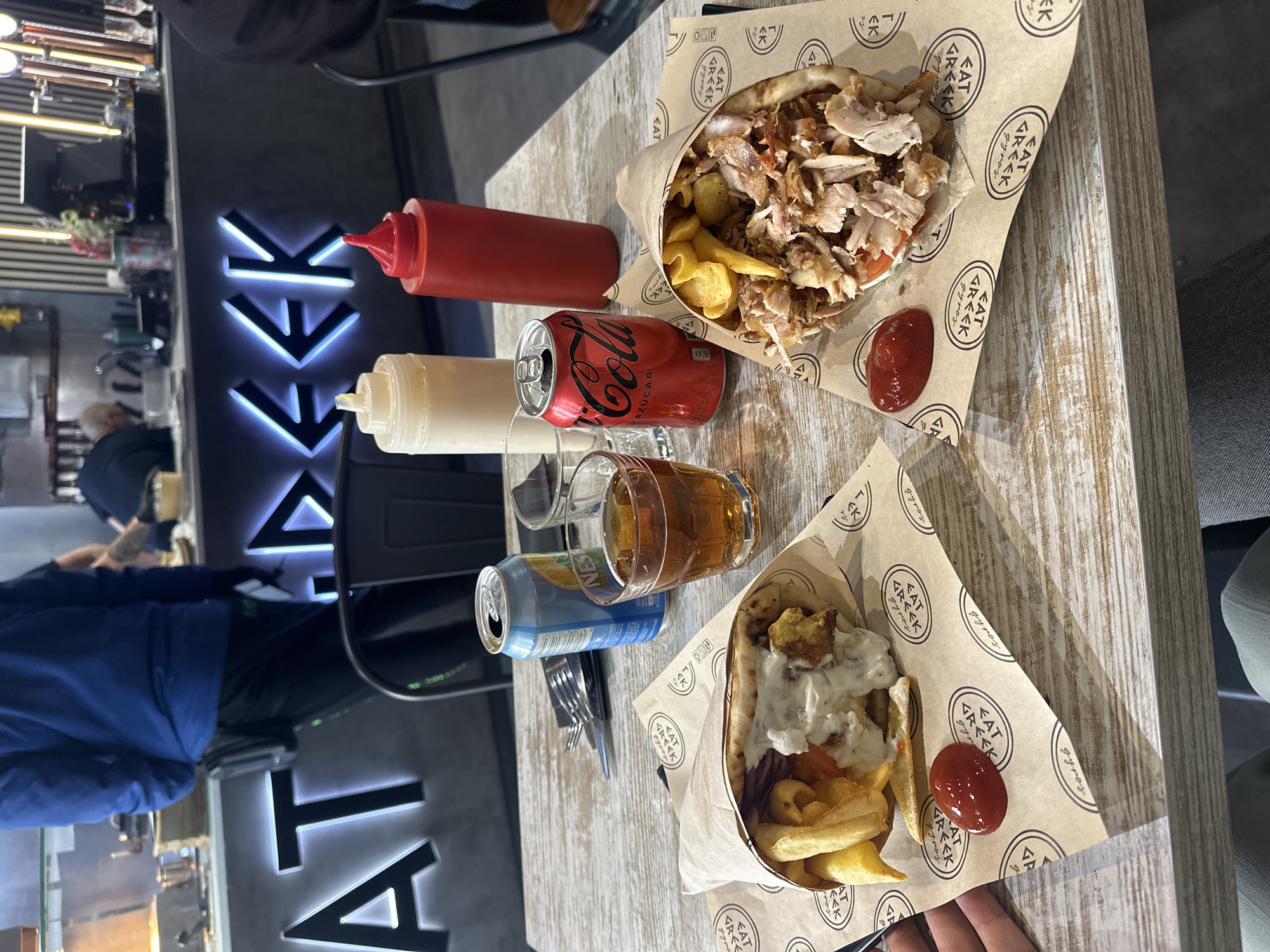 Greek gyros meal captured at Alicante restaurant