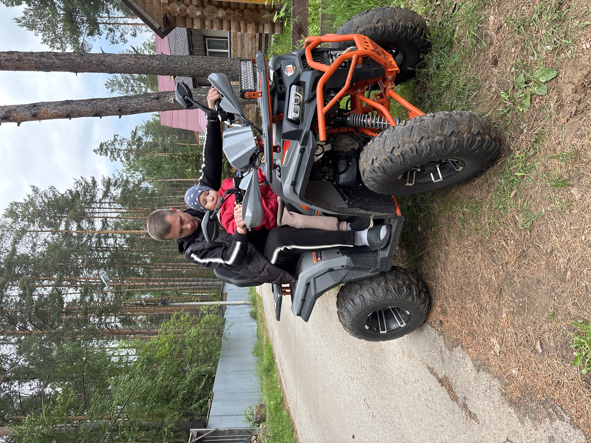 Family ATV outing recorded in Chaykovsky, Russia