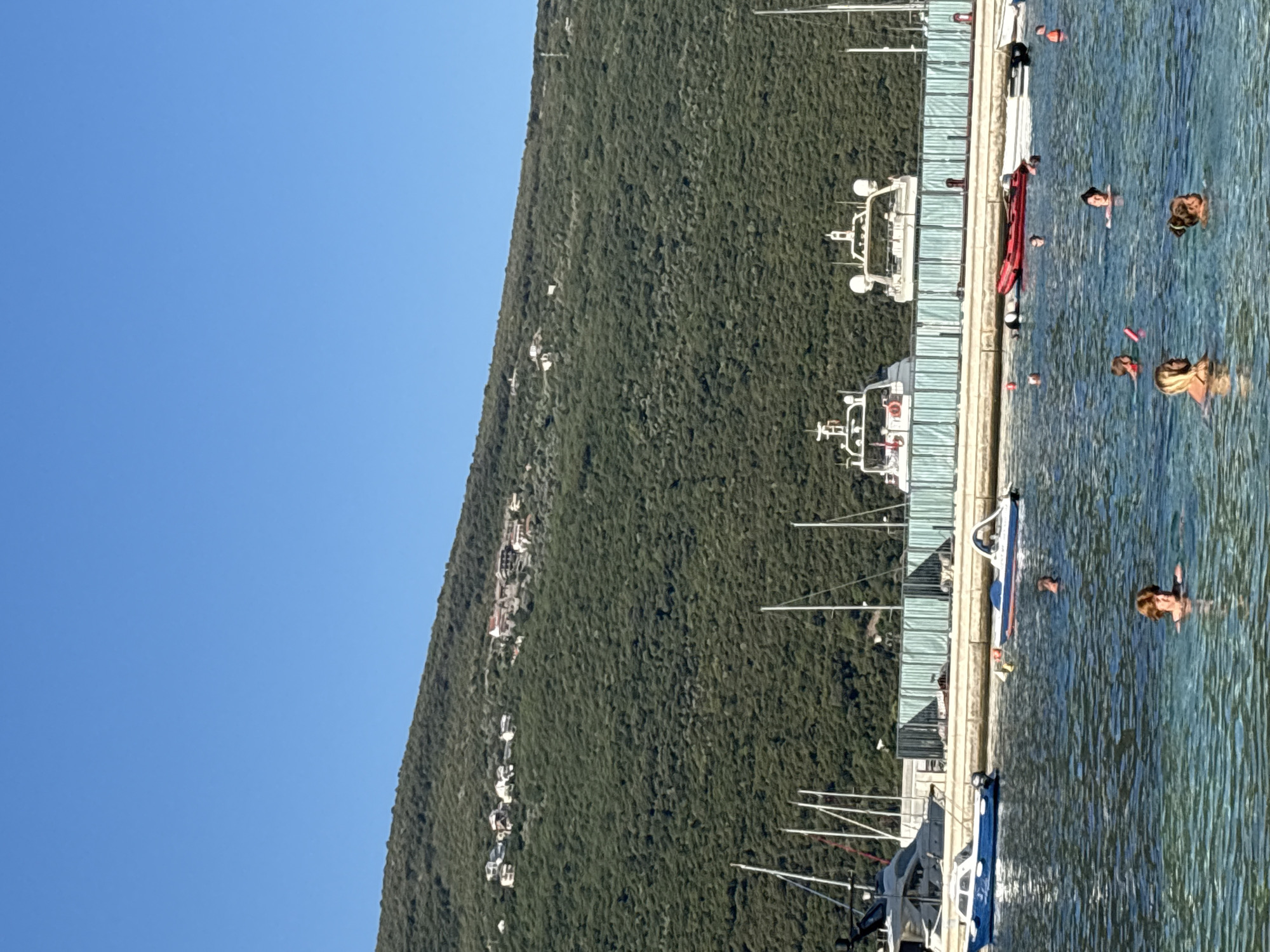 Clear summer day on a calm Montenegro bay