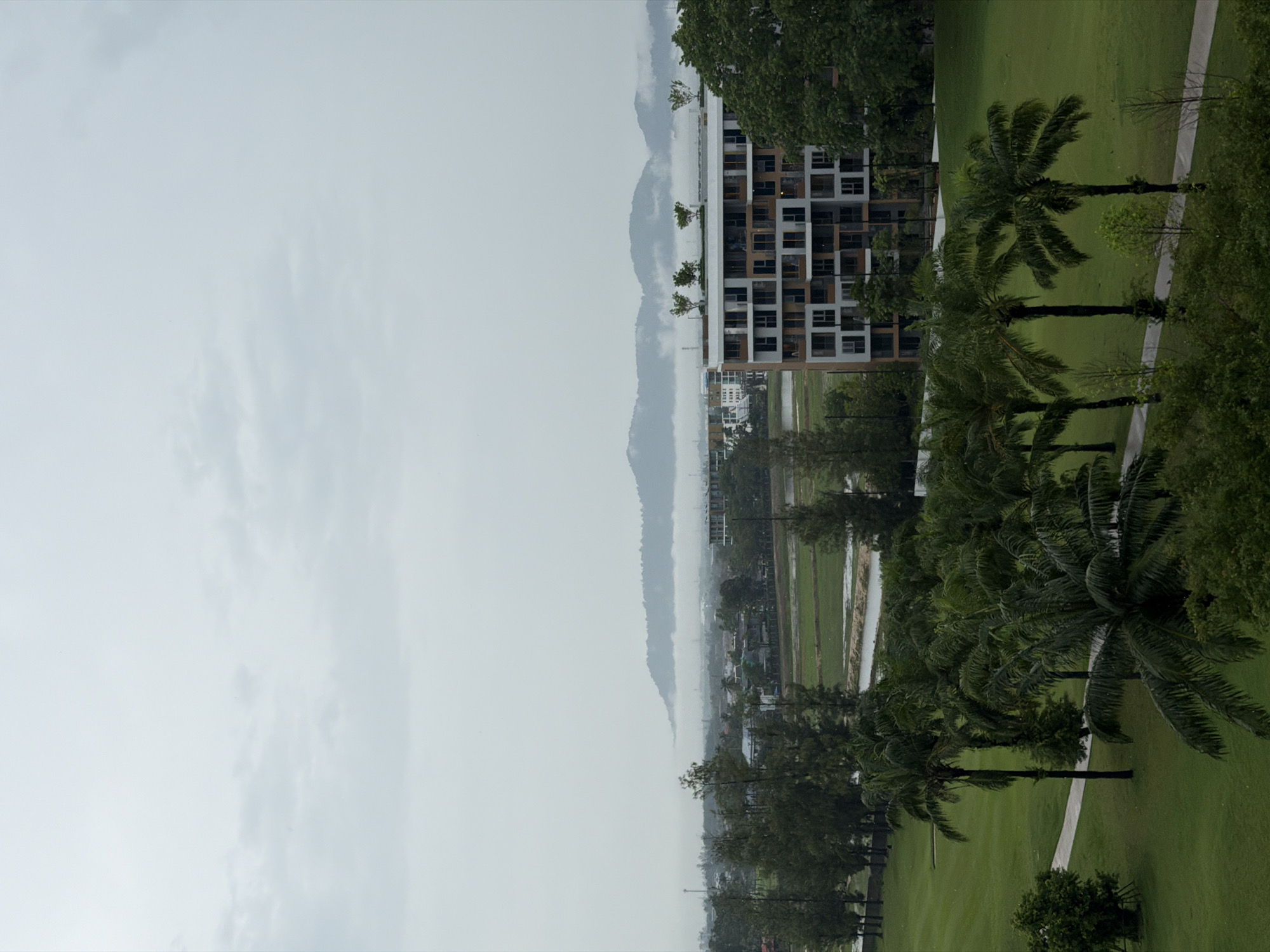 Morning rain observed from balcony in Choeng Thale, Thailand