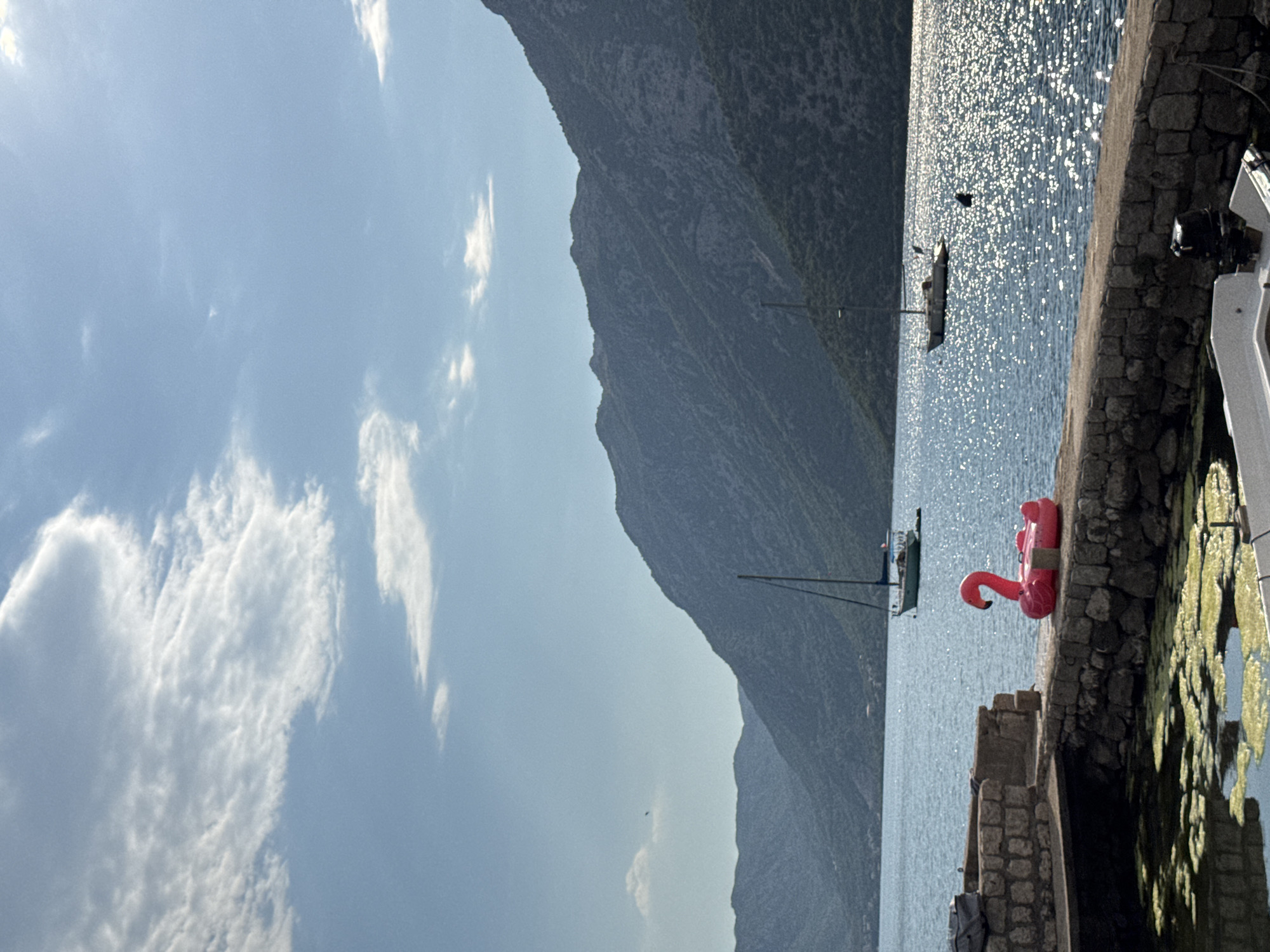 Lazy summer afternoon along the Risan, Montenegro waterfront