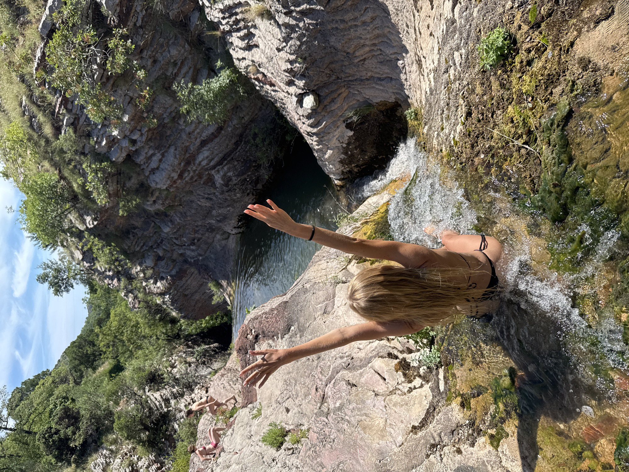 Afternoon at a coastal waterfall spot in Montenegro