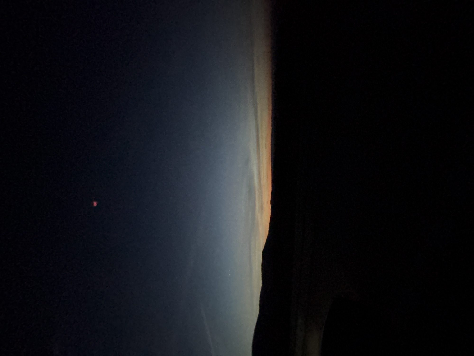 Night sky observation shows red light over Mirandela Portugal