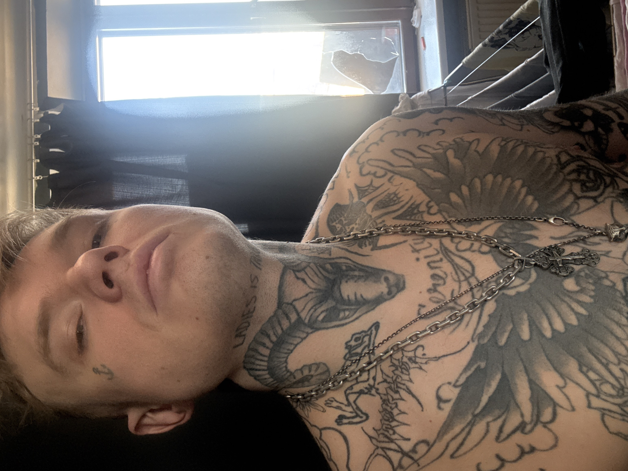 Tattooed man observed resting in Moscow