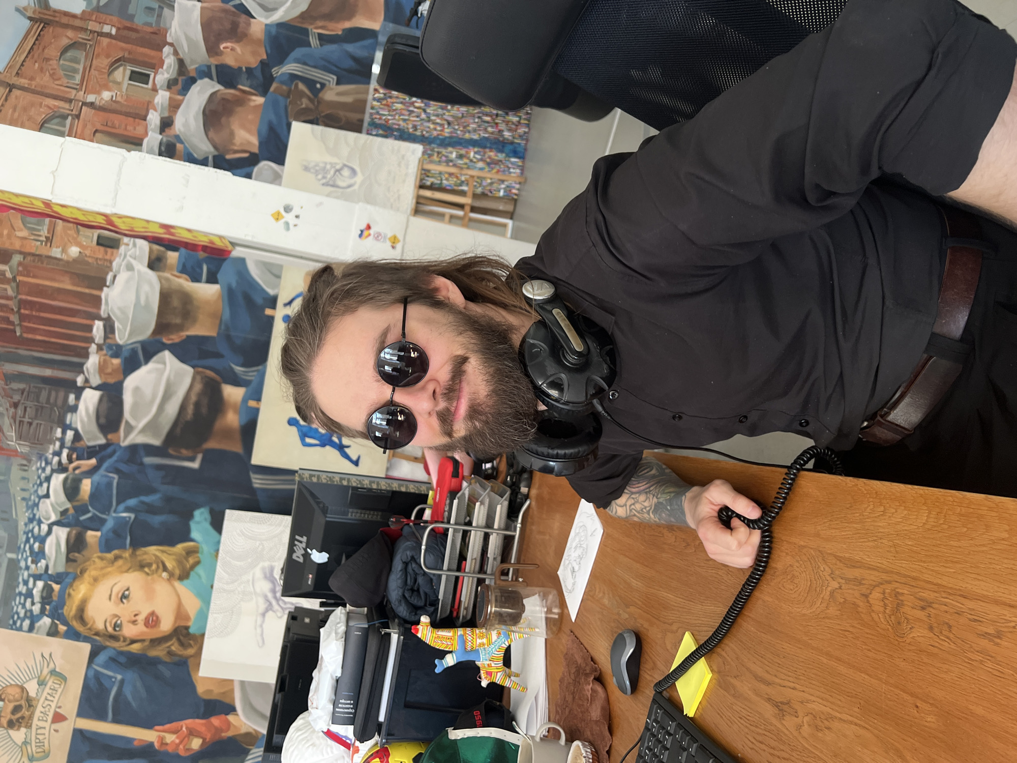 Person documented at home office workspace in Saint Petersburg